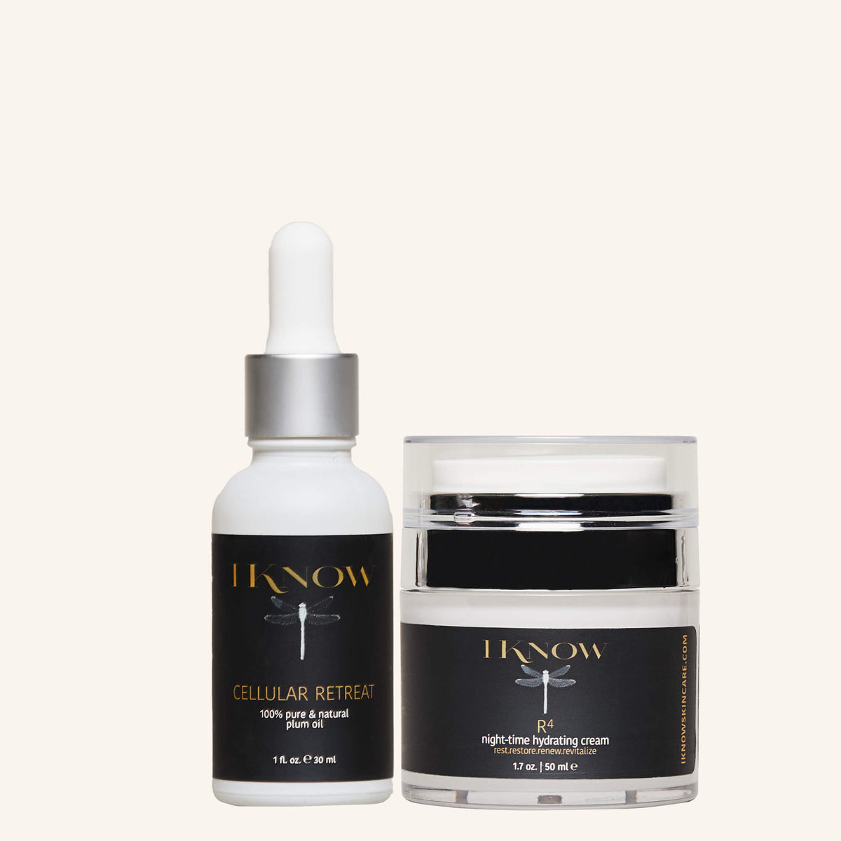 IKNOW Skincare Hydration Duo with 100% Pure Kakadu Plum Oil and Hydrating Nighttime Cream